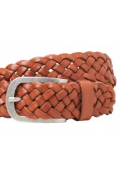 Ανδρική Δερμάτινη Πλεκτή Ζώνη Jack & Jones Jaclau Braided Leather Belt Styd 12270596 Ταμπά 