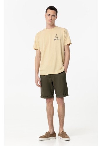 Ανδρική Βερμούδα Tiffosi Chino Short Slim 10054446-826 Λαδί