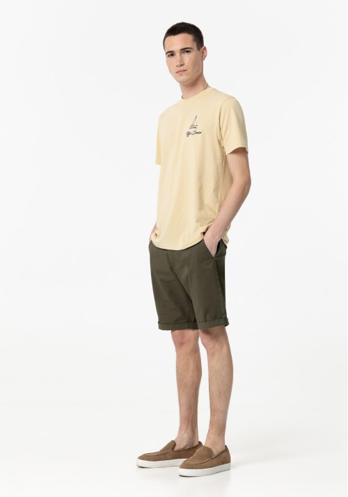 Ανδρική Βερμούδα Tiffosi Chino Short Slim 10054446-826 Λαδί