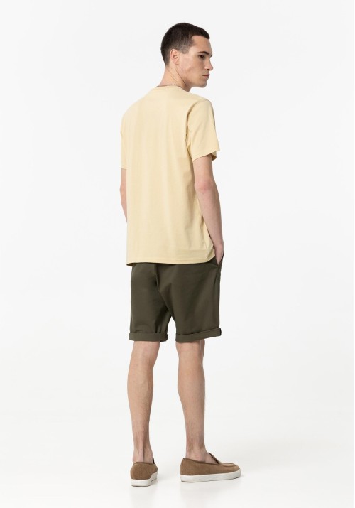 Ανδρική Βερμούδα Tiffosi Chino Short Slim 10054446-826 Λαδί