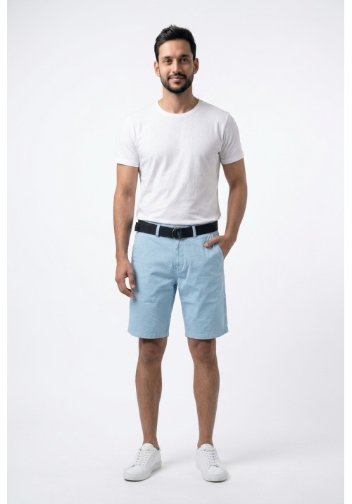 Ανδρική Βερμούδα Chino Petrol M-1060-SHO501-5196 Γαλάζια