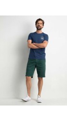 Ανδρική Βερμούδα Chino Ελαστική Petrol SHO504-6145 Μονόχρωμη Πράσινη