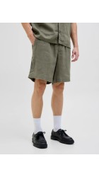 Ανδρική Βερμούδα Λινή Jack & Jones JPSTBill Lawrence Linen Shorts SRT LN 12253134 Tea Leaf