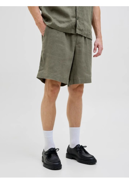 Ανδρική Βερμούδα Λινή Jack & Jones JPSTBill Lawrence Linen Shorts SRT LN 12253134 Tea Leaf