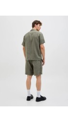Ανδρική Βερμούδα Λινή Jack & Jones JPSTBill Lawrence Linen Shorts SRT LN 12253134 Tea Leaf