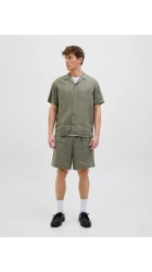Ανδρική Βερμούδα Λινή Jack & Jones JPSTBill Lawrence Linen Shorts SRT LN 12253134 Tea Leaf