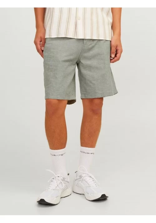 Ανδρική Βερμούδα Chino Λινή Jack & Jones JPStace Summer Short Srt SN 12248627 Green Melange