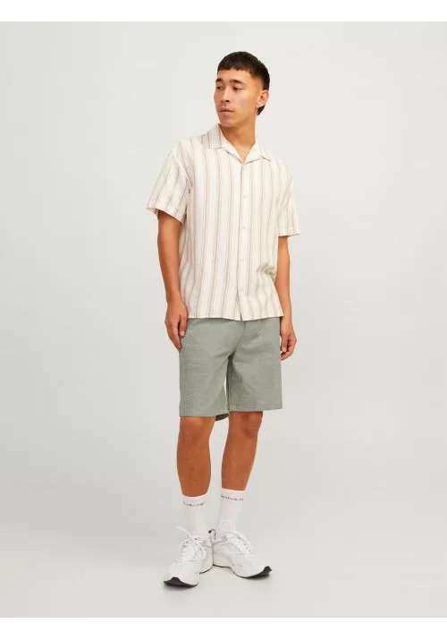 Ανδρική Βερμούδα Chino Λινή Jack & Jones JPStace Summer Short Srt SN 12248627 Green Melange