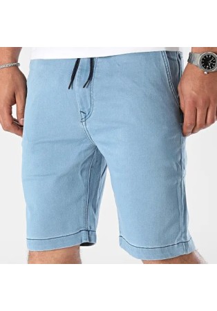 Ανδρική Βερμούδα Ελαστική Chino Tiffosi Indigo Knit Short -3710054358 Γαλάζια