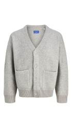 Ανδρική Ζακέτα Πλεκτή με κουμπιά Jack & Jones 12277984 Jorwinter cropped knit Stydaw Light Grey Melange