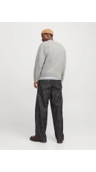 Ανδρική Ζακέτα Πλεκτή με κουμπιά Jack & Jones 12277984 Jorwinter cropped knit Stydaw Light Grey Melange