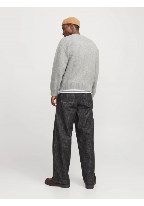 Ανδρική Ζακέτα Πλεκτή με κουμπιά Jack & Jones 12277984 Jorwinter cropped knit Stydaw Light Grey Melange