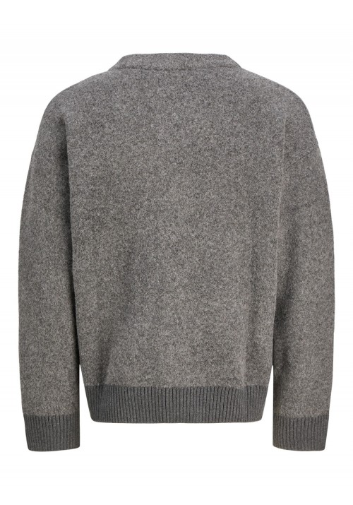 Ανδρική Ζακέτα Πλεκτή με κουμπιά Jack & Jones 12277984 Jorwinter cropped knit Stydaw Dark Grey