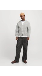 Ανδρική Ζακέτα Πλεκτή με κουμπιά Jack & Jones 12277984 Jorwinter cropped knit Stydaw Light Grey Melange