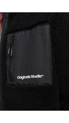 Ανδρικό Μπουφάν Fleece Jack & Jones Jorvesterbro Teddy Jacket AW24 Noos 12260450 Μαύρο