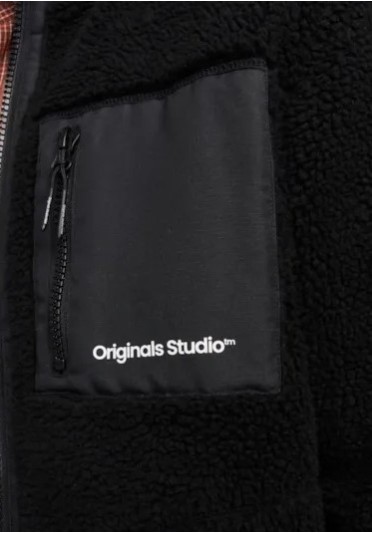 Ανδρικό Μπουφάν Fleece Jack & Jones Jorvesterbro Teddy Jacket AW24 Noos 12260450 Μαύρο