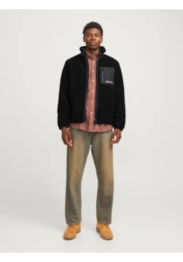 Ανδρικό Μπουφάν Fleece Jack & Jones Jorvesterbro Teddy Jacket AW24 Noos 12260450 Μαύρο