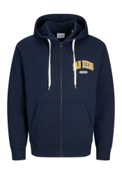 Ανδρική Φούτερ Ζακέτα Jack & Jones JJebradley Varsity Sweat Zip Hood 12270064 Μπλέ