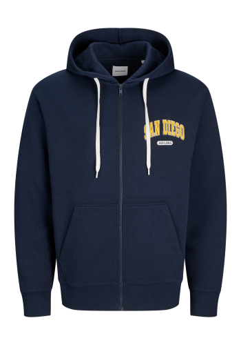 Ανδρική Φούτερ Ζακέτα Jack & Jones JJebradley Varsity Sweat Zip Hood 12270064 Μπλέ