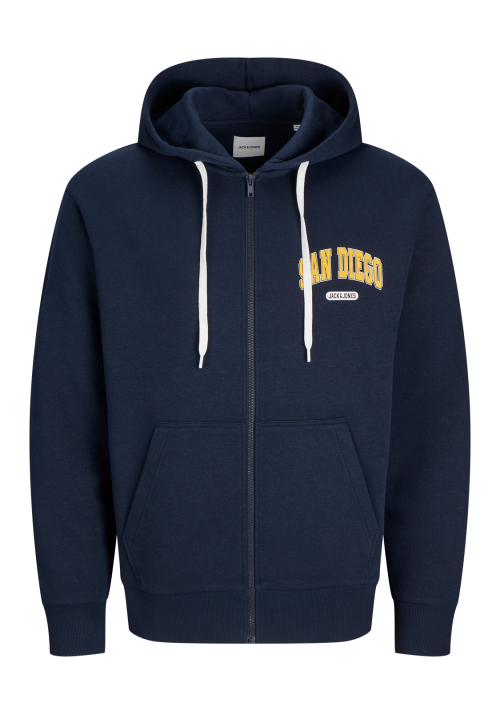 Ανδρική Φούτερ Ζακέτα Jack & Jones JJebradley Varsity Sweat Zip Hood 12270064 Μπλέ