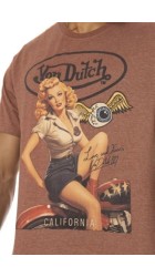 Ανδρικό T-Shirt Von Dutch VD/1/TR/Pinup/Lc Καφέ