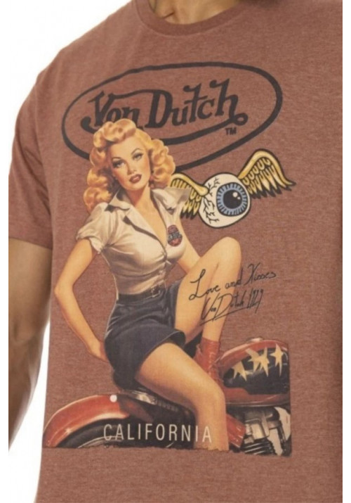 Ανδρικό T-Shirt Von Dutch VD/1/TR/Pinup/Lc Καφέ