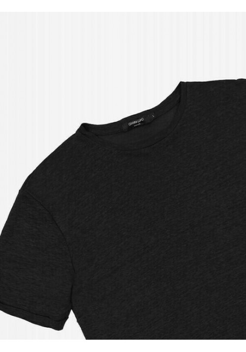 Ανδρικό T-Shirt Λινό Gianni Lupo GL087Q-S25 Μαύρο