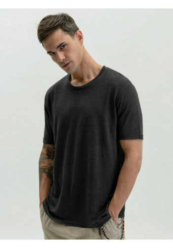 Ανδρικό T-Shirt Λινό Gianni Lupo GL087Q-S25 Μαύρο