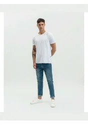 Ανδρικό T-Shirt Gianni Lupo GL1053F-S25 Λευκό Ανδρικό T-Shirt Gianni Lupo GL1053F-S25 Λευκό