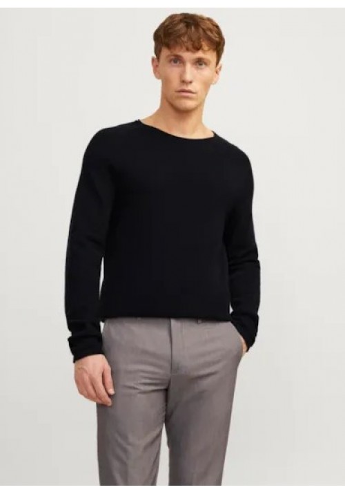 Ανδρικό Πλεκτό Jack & Jones JJEhill Knit Crew Neck Noos JJEHILL 12157321 Μαύρο