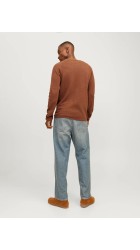 Ανδρικό Πλεκτό Jack & Jones JJEhill Knit Crew Neck Noos JJEHILL 12157321 Mocha Bisque Twist