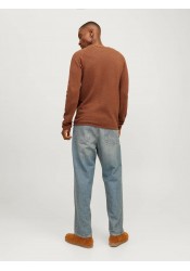 Ανδρικό Πλεκτό Jack & Jones JJEhill Knit Crew Neck Noos JJEHILL 12157321 Mocha Bisque Twist