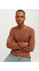 Ανδρικό Πλεκτό Jack & Jones JJEhill Knit Crew Neck Noos JJEHILL 12157321 Mocha Bisque Twist