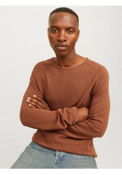 Ανδρικό Πλεκτό Jack & Jones JJEhill Knit Crew Neck Noos JJEHILL 12157321 Mocha Bisque Twist