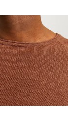 Ανδρικό Πλεκτό Jack & Jones JJEhill Knit Crew Neck Noos JJEHILL 12157321 Mocha Bisque Twist
