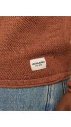 Ανδρικό Πλεκτό Jack & Jones JJEhill Knit Crew Neck Noos JJEHILL 12157321 Mocha Bisque Twist