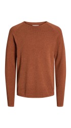 Ανδρικό Πλεκτό Jack & Jones JJEhill Knit Crew Neck Noos JJEHILL 12157321 Mocha Bisque Twist