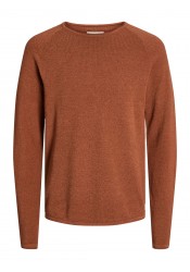 Ανδρικό Πλεκτό Jack & Jones JJEhill Knit Crew Neck Noos JJEHILL 12157321 Mocha Bisque Twist