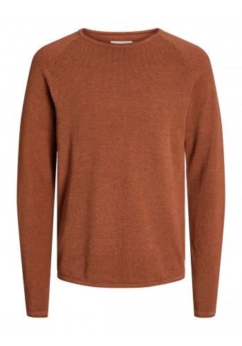 Ανδρικό Πλεκτό Jack & Jones JJEhill Knit Crew Neck Noos JJEHILL 12157321 Mocha Bisque Twist