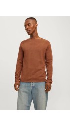 Ανδρικό Πλεκτό Jack & Jones JJEhill Knit Crew Neck Noos JJEHILL 12157321 Mocha Bisque Twist