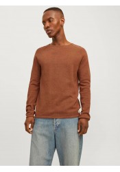 Ανδρικό Πλεκτό Jack & Jones JJEhill Knit Crew Neck Noos JJEHILL 12157321 Mocha Bisque Twist