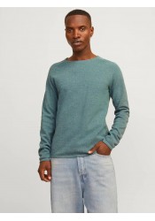 Ανδρικό Πλεκτό Jack & Jones JJEhill Knit Crew Neck Noos JJEHILL 12157321 Goblin Blue Twist