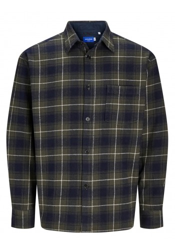 Ανδρικο Πουκάμισο Overshirt Jack & Jones Jorfrederiksberg Flannel Shirt 12260660 Sky Captain