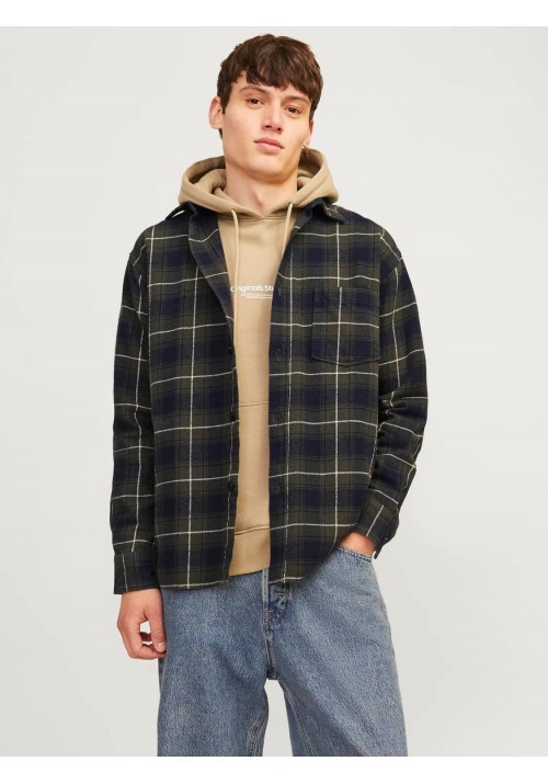 Ανδρικο Πουκάμισο Overshirt Jack & Jones Jorfrederiksberg Flannel Shirt 12260660 Sky Captain