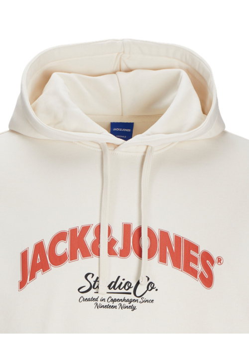 Ανδρικό Φούτερ με Κουκούλα Jack & Jones Jorbronx Arch Big Sweat Hood LN 12262919 Antique White