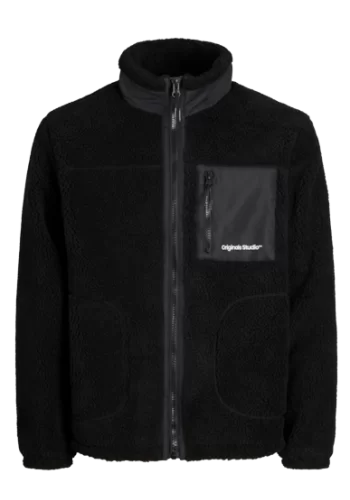 Ανδρικό Μπουφάν Fleece Jack & Jones Jorvesterbro Teddy Jacket AW24 Noos 12260450 Μαύρο