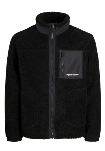 Ανδρικό Μπουφάν Fleece Jack & Jones Jorvesterbro Teddy Jacket AW24 Noos 12260450 Μαύρο