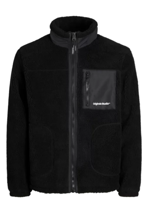 Ανδρικό Μπουφάν Fleece Jack & Jones Jorvesterbro Teddy Jacket AW24 Noos 12260450 Μαύρο