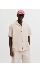 Ανδρικό Πουκάμισο Jack & Jones JJGlobal Waffle Resort Shirt SS 12295551 Moonbeam