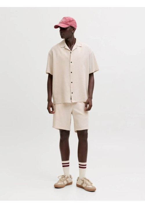 Ανδρικό Πουκάμισο Jack & Jones JJGlobal Waffle Resort Shirt SS 12295551 Moonbeam